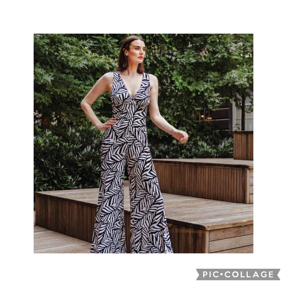 NWT Clara SunWoo Signature Jumpsuit - Leaf Stripe | Size Large - Picture 11 of 12